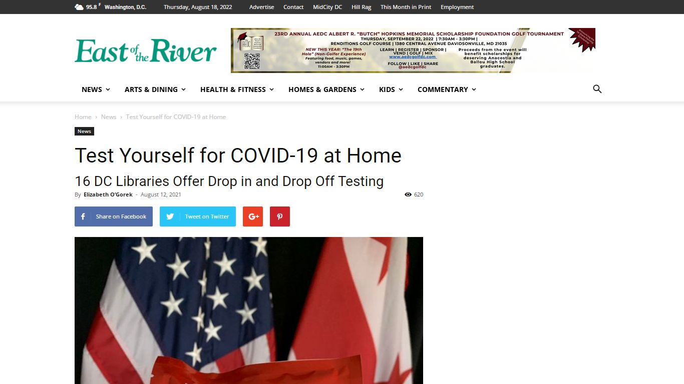 Test Yourself for COVID-19 at Home - East of the River